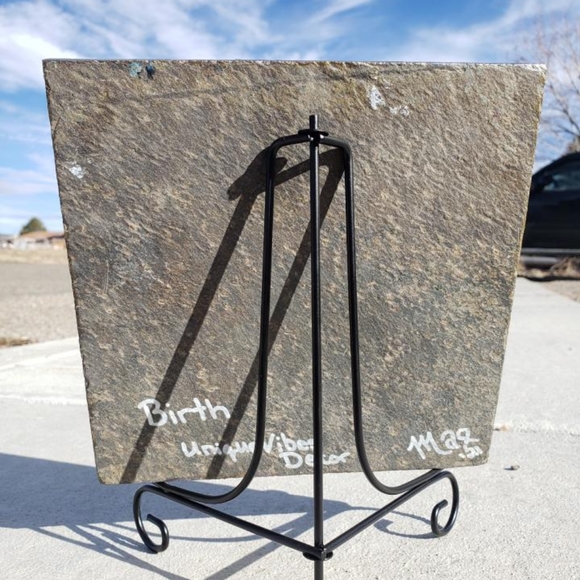 'Birth' Acrylic Painting on Tile - Picture 3 of 4